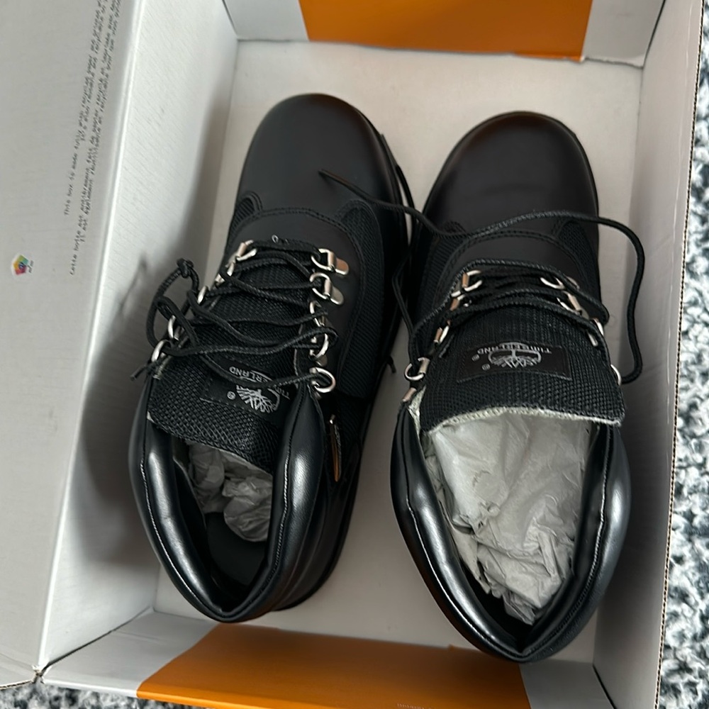 Boys black Timberlands